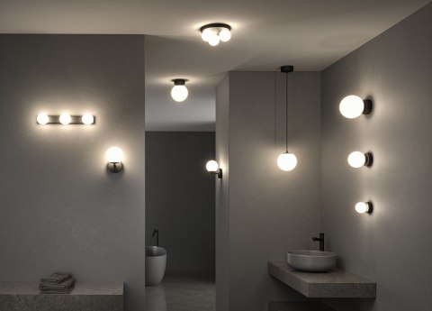 Lampa ścienna łazienkowa GOVE LED 5W 400lm 3000K IP44 230V czarny matowy / metal / szkło