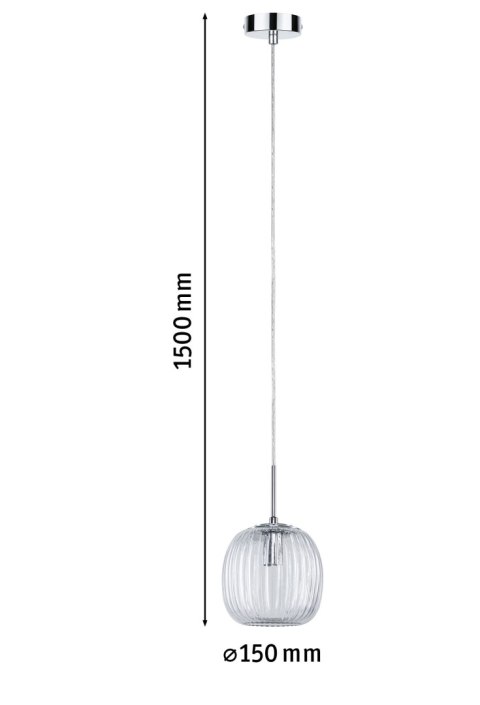 Lampa wisząca łazienkowa RUYA E14 max.20W IP44 230V chrom / szkło