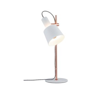 Lampka stołowa HALDAR E14 max. 1x20W 230V biały / miedź / metal