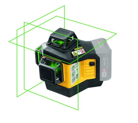 Laser wieloliniowy LAX 600G, system 12 V, zestaw 7-częściowy, z akumulatorem i ładowarką