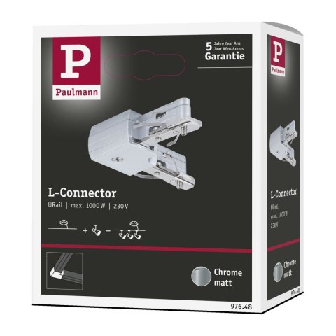 Łącznik szynowy L URail system 230V chrom matowy / metal