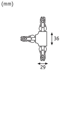 Łącznik szynowy T URail system 230V chrom matowy / metal