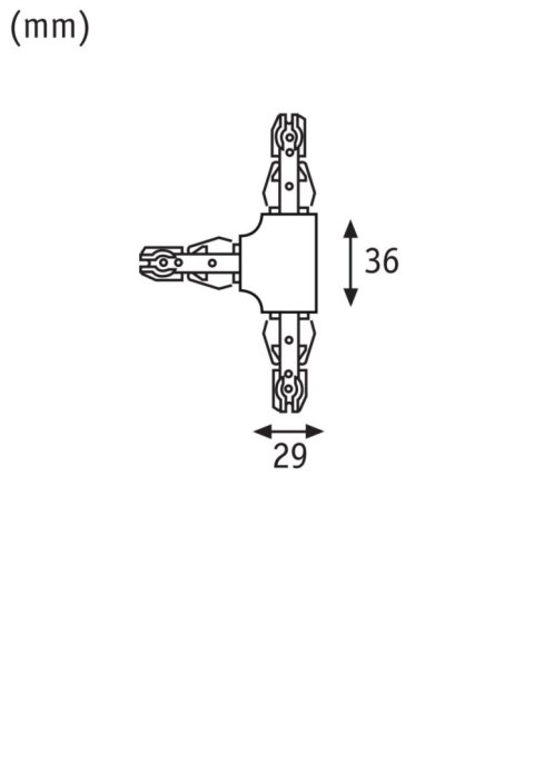 Łącznik szynowy T URail system 230V chrom matowy / metal