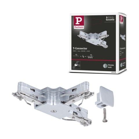 Łącznik szynowy T URail system 230V chrom matowy / metal