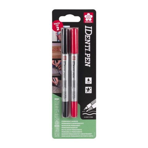 Markery IDenti-Pen czarny czerwony, Sakura