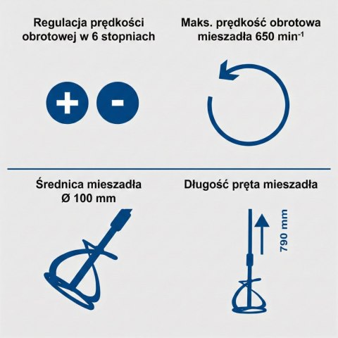Mieszarka akumulatorowa 20V 650 obr./min BC-PMX100-X Scheppach 5907806400 BC-PMX100-X