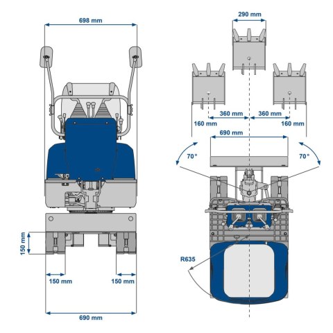 Minikoparka Scheppach EXC815