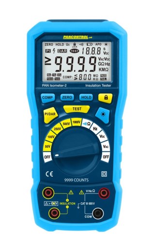 Multimetr cyfrowy izolacji PAN ISOMETER-2 z pomiarem PI i DAR CAT III 600 V