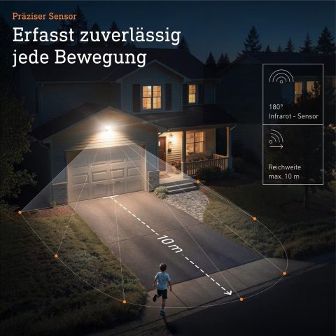 Naświetlacz z czujnikiem Steinel XLED Protect PIR 14,3W 3000K 1642lm IP54 IK03 230V antracytowy / tworzywo sztuczne