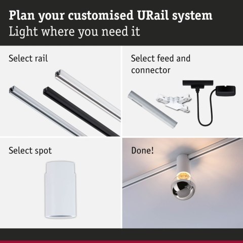 Oprawa Ceiling Socket URail max 1x20W E27 230V biały RAL 9003 / metal