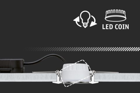 Oprawa do wbudowania COLE COIN LED 3-STEP DIM 1x6W 470lm 2700K IP44 230V biały / srebrny matowy