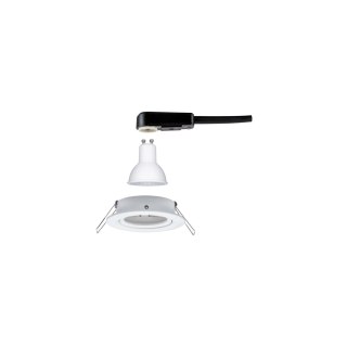 Oprawa do wbudowania NOVA LED wychylna GU10 6.5W 460lm 84mm 2700K IP23 230V biały mat / aluminium