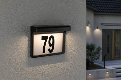 Oprawa elewacyjna DAYTON II LED solar numer domu czujnik zmierzchu 3000K IP44 czarny / tworzywo sztuczne