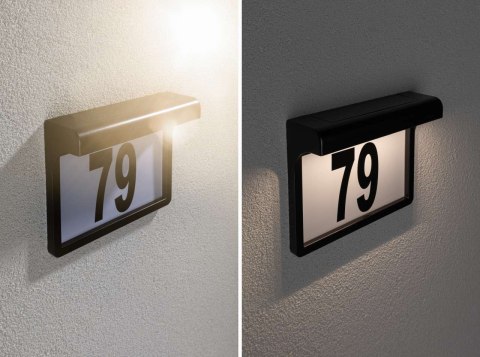 Oprawa elewacyjna DAYTON II LED solar numer domu czujnik zmierzchu 3000K IP44 czarny / tworzywo sztuczne