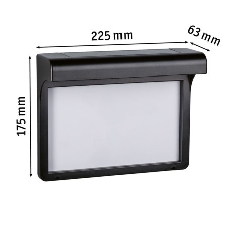 Oprawa elewacyjna DAYTON II LED solar numer domu czujnik zmierzchu 3000K IP44 czarny / tworzywo sztuczne