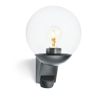 Oprawa elewacyjna elewacyjna z czujnikiem ruchu i zmierzchu STEINEL L595 S PIR max.60W E27 IP44 230V antracyt / szkło / tworzyw