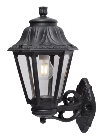 Oprawa elewacyjna kinkiet BISSO/ANNA CLEAR Fumagalli E27 wys.450 mm, szer.275 mm IP55 230V czarny / tworzywo sztuczne