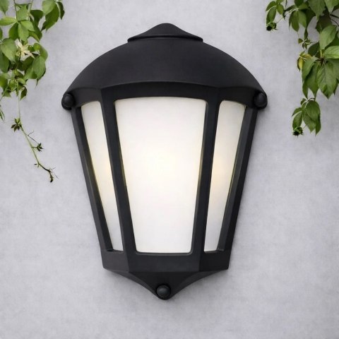 Oprawa elewacyjna kinkiet FABIO BLACK OPAL Fumagalli E27 wys.290mm, szer.215/120 mm IP55 230V czarny / tworzywo sztuczne