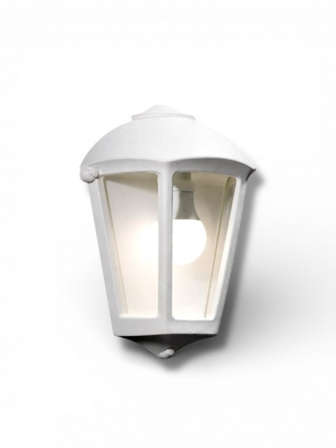 Oprawa elewacyjna kinkiet FABIO WHITE CLEAR Fumagalli E27 wys.290mm, szer.215/120 mm IP55 230V biały / tworzywo sztuczne