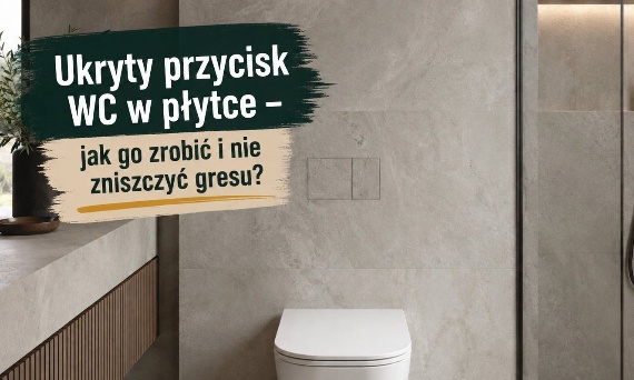 Ukryty przycisk WC w płytce – jak go zrobić i nie zniszczyć gresu?
