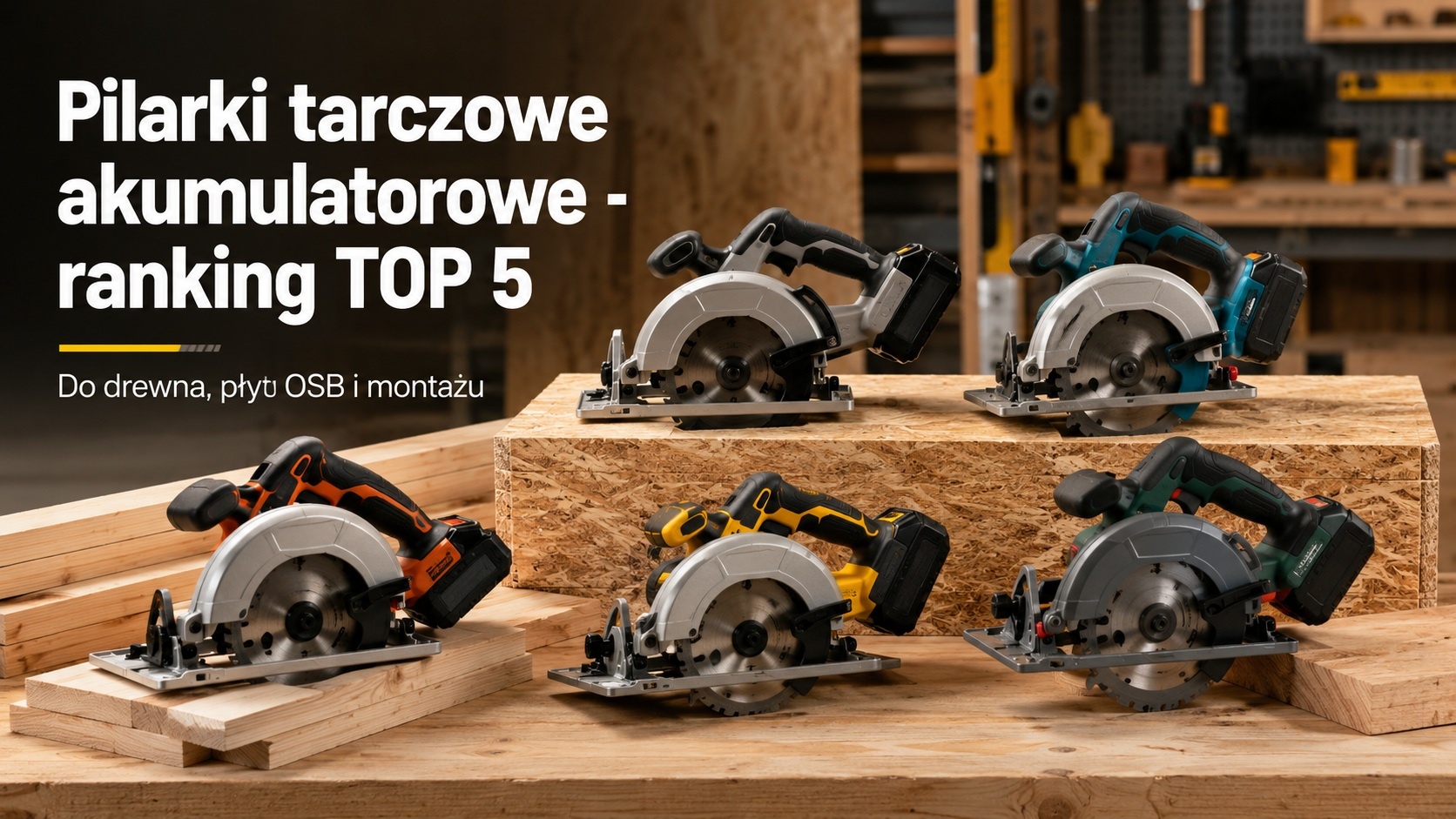 Pilarki tarczowe akumulatorowe — ranking TOP 5 modeli do drewna i płyt