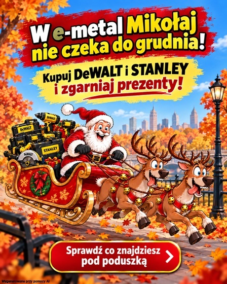 Mikołaj w e-metal &mdash; kupuj DeWalt i Stanley i odbieraj prezenty
